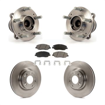 Front Hub Bearing Assembly Disc Brake Rotor & Pads Kit For 2009-2011 Hyundai Genesis 3.8L KBB-122067