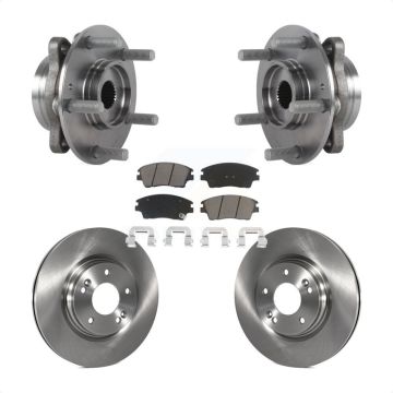 Front Hub Bearing Assembly Disc Brake Rotor & Pads Kit For 2017-2020 Hyundai Elantra 1.6L KBB-122071