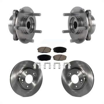 Front Hub Bearing Assembly Brake Rotor & Pads Kit For Kia Forte Hyundai Elantra GT Forte5 KBB-122072