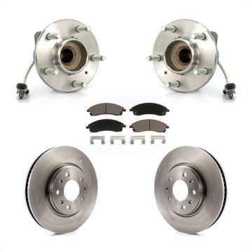 Front Hub Bearing Assembly Disc Brake Rotors And Pads Kit For 2006-2007 Cadillac CTS Base KBB-122091