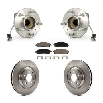 Front Hub Bearing Assembly Disc Brake Rotors And Pads Kit For 2006-2007 Cadillac CTS Base KBB-122092