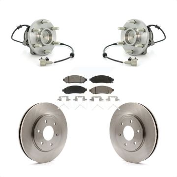 Front Hub Bearing Brake Rotor & Pads Kit For Nissan Frontier Suzuki Equator RWD with 2.5L KBB-122101