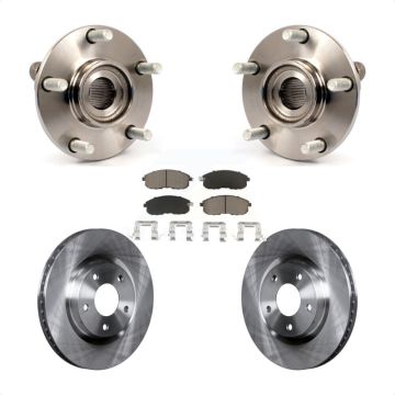 Front Hub Bearing Assembly Brake Rotor Pad Kit For 2007-2012 Nissan Sentra SE-R with 2.5L KBB-122109
