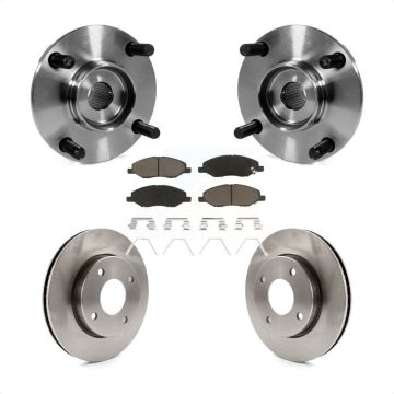 Front Hub Bearing Disc Brake Rotor Pad Kit For Nissan Versa 1.6L with Non-ABS 4-Wheel ABS KBB-122112