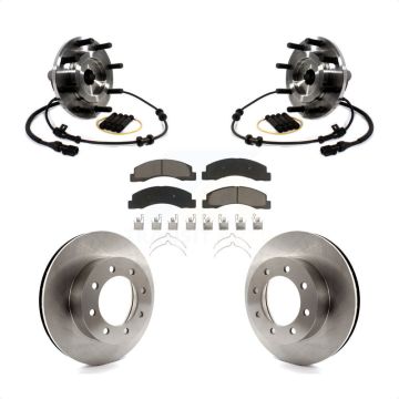 Front Hub Bearing Assembly Disc Brake Rotors And Pads Kit For Ford F-250 Super Duty RWD KBB-122124
