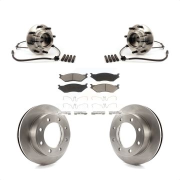 Front Hub Bearing Brake Rotor & Pads Kit For Ford F-550 Super Duty 4 X with 4-Wheel ABS KBB-122125