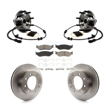 Front Hub Bearing Assembly Disc Brake Rotors And Pads Kit For Ford F-550 Super Duty F-450 KBB-122126