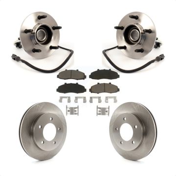 Front Hub Bearing Assembly Disc Brake Rotor & Pad Kit For Ford F-150 4WD with 4-Wheel ABS KBB-122130