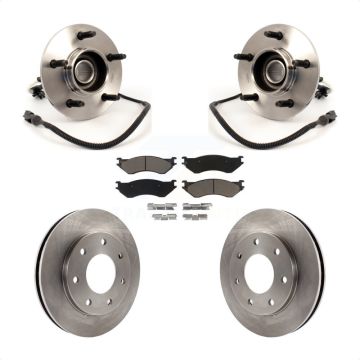 Front Hub Bearing Assembly Brake Rotor & Pad Kit For 1999 Ford F-150 4WD with 4-Wheel ABS KBB-122132