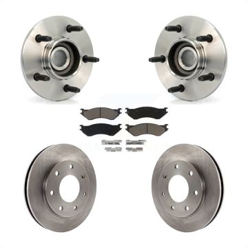 Front Hub Bearing Assembly Brake Rotor & Pad Kit For 1999 Ford F-150 4WD with 2-Wheel ABS KBB-122133