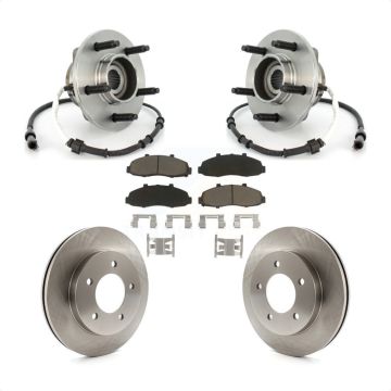 Front Hub Bearing Disc Brake Rotor & Pad Kit For Ford F-150 Heritage 4WD with 4-Wheel ABS KBB-122134