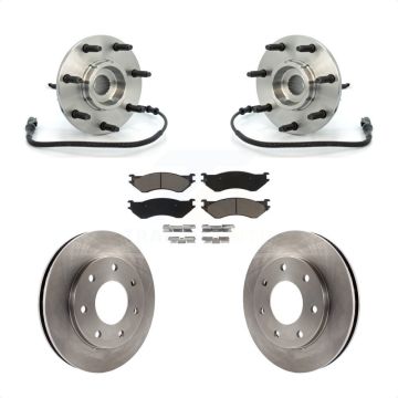 Front Hub Bearing Brake Rotor Pads Kit For Ford F-150 F-250 Heritage 4WD with 4-Wheel ABS KBB-122135