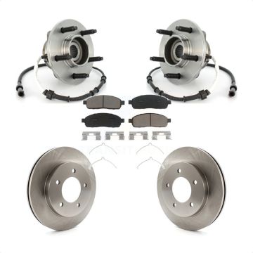 Front Hub Bearing Assembly Brake Rotor & Pad Kit For 2004 Ford F-150 4WD with 4-Wheel ABS KBB-122136