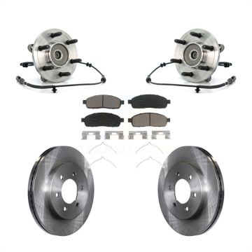 Front Hub Bearing Assembly Disc Brake Rotors And Ceramic Pads Kit For Ford F-150 4WD KBB-122137