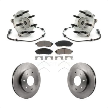 Front Hub Bearing Assembly Disc Brake Rotors And Ceramic Pads Kit For Ford F-150 4WD KBB-122138
