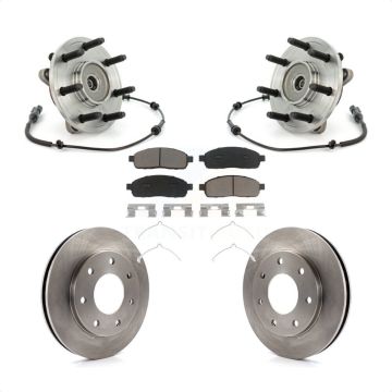 Front Hub Bearing Assembly Disc Brake Rotors And Ceramic Pads Kit For 2004 Ford F-150 4WD KBB-122139