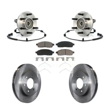 Front Hub Bearing Assembly Disc Brake Rotor & Pads Kit For Ford F-150 Lincoln Mark LT 4WD KBB-122143