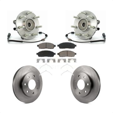 Front Hub Bearing Assembly Disc Brake Rotor & Pads Kit For Ford F-150 Lincoln Mark LT 4WD KBB-122145