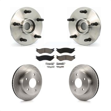Front Hub Bearing Brake Rotor & Pad Kit For 2000-2001 Dodge Ram 1500 4WD with 2-Wheel ABS KBB-122148