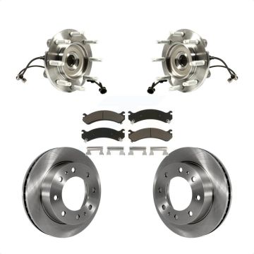 Front Hub Bearing Brake Rotor Pads Kit For GMC Chevrolet Sierra 2500 HD Silverado Classic KBB-122162