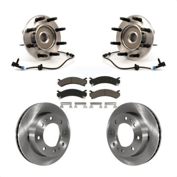Front Hub Bearing Brake Rotor Pads Kit For Chevrolet GMC Sierra 2500 HD Silverado 3500 XL KBB-122163