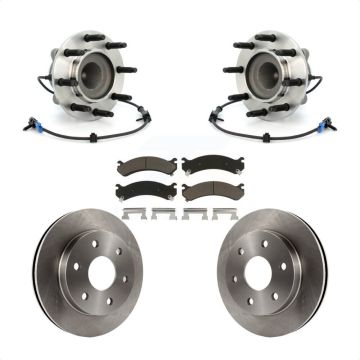 Front Hub Bearing Assembly Brake Rotor Pad Kit For 2006 Chevrolet Express 2500 GMC Savana KBB-122164