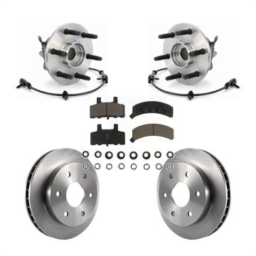 Front Hub Bearing Disc Brake Rotor & Pads Kit For 2000 Chevrolet Tahoe 4WD with 5.3L/4.8L KBB-122171