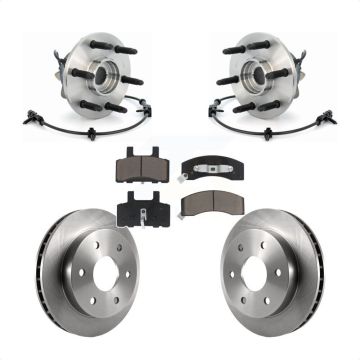 Front Hub Bearing Disc Brake Rotor & Pads Kit For 2000 Chevrolet Tahoe 4WD with 5.3L/4.8L KBB-122173