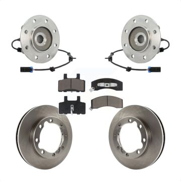 Front Hub Bearing Disc Brake Rotor Pads Kit For K3500 Chevrolet GMC With Dual Rear Wheels KBB-122200