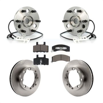 Front Hub Bearing Brake Rotor & Pads Kit For 98-99 Chevrolet Tahoe 4WD with DIESEL engine KBB-122201