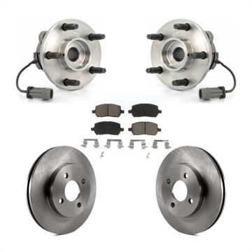 Front Hub Bearing Brake Rotor & Pads Kit For Saturn Ion Pontiac Pursuit With 5 Lug Wheels KBB-122204