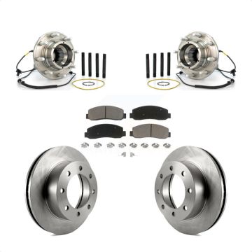 Front Hub Bearing Brake Rotor And Pad Kit For Ford F-250 Super Duty With Dual Rear Wheels KBB-122228