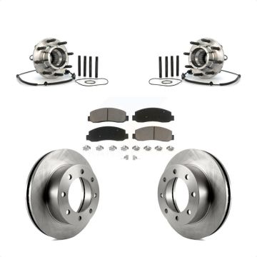 Front Hub Bearing Assembly Disc Brake Rotors And Pads Kit For Ford F-250 Super Duty F-350 KBB-122229