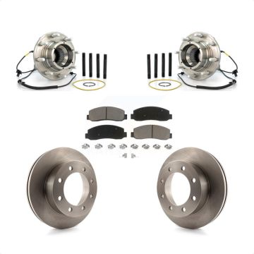 Front Hub Bearing Assembly Disc Brake Rotors And Pads Kit For Ford F-350 Super Duty 4WD KBB-122230