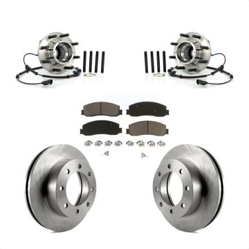 Front Hub Bearing Assembly Brake Rotor & Pad Kit For 2011 Ford F-350 Super Duty F-250 4WD KBB-122231