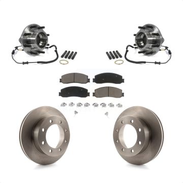 Front Hub Bearing Brake Rotor Pad Kit For Ford F-350 Super Duty 4WD With Dual Rear Wheels KBB-122232