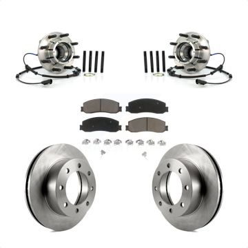 Front Hub Bearing Assembly Brake Rotor & Pad Kit For 2012 Ford F-350 Super Duty F-250 4WD KBB-122233