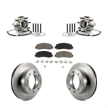 Front Hub Bearing Brake Rotor & Pad Kit For Ford F-250 Super Duty With Single Rear Wheels KBB-122234