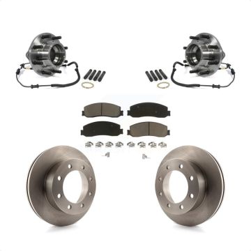 Front Hub Bearing Brake Rotor Pad Kit For Ford F-350 Super Duty 4WD With Dual Rear Wheels KBB-122236