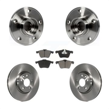 Front Hub Bearing Brake Rotor Pads Kit For 2008 Volvo V70 With 300mm Diameter KBB-122242