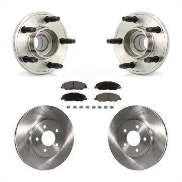 Front Hub Bearing Disc Brake Rotor Pad Kit For 2009 Ford Mustang Bullitt with 4-Wheel ABS KBB-122245