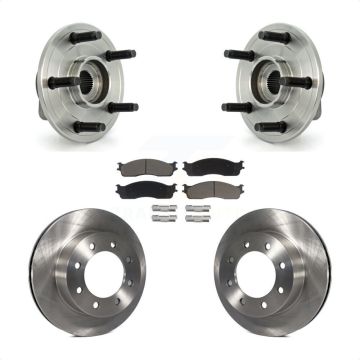 Front Hub Bearing Disc Brake Rotor Pad Kit For 2007-2008 Dodge Ram 1500 With 5 Lug Wheels KBB-122246