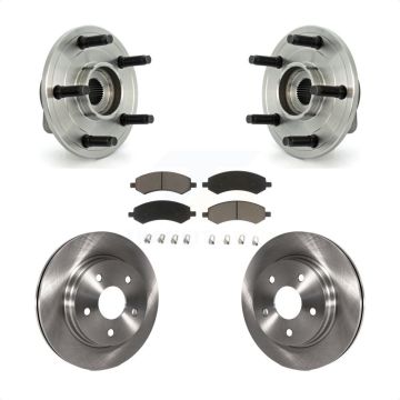 Front Hub Bearing Assembly Disc Brake Rotor Pads Kit For Dodge Ram 1500 With 5 Lug Wheels KBB-122249