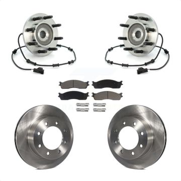 Front Hub Bearing Assembly Disc Brake Rotor Pad Kit For 2003-2005 Dodge Ram 2500 3500 4WD KBB-122252