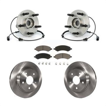 Front Hub Bearing Assembly Disc Brake Rotors And Ceramic Pads Kit For Dodge Ram 1500 KBB-122260