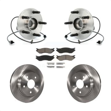 Front Hub Bearing Assembly Disc Brake Rotors And Ceramic Pads Kit For 2006 Dodge Durango KBB-122263