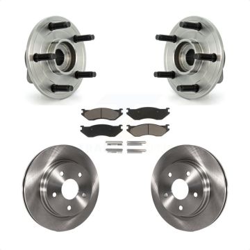 Front Hub Bearing Assembly Disc Brake Rotor Pads Kit For Dodge Ram 1500 With 5 Lug Wheels KBB-122264