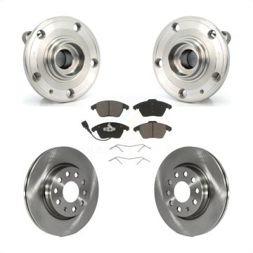 Front Hub Bearing Assembly Disc Brake Rotor & Pads Kit For Volkswagen GTI Audi A3 Quattro KBB-122269