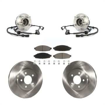 Front Hub Bearing Brake Rotor & Pads Kit For Ford Crown Victoria Lincoln Town Car Mercury KBB-122271