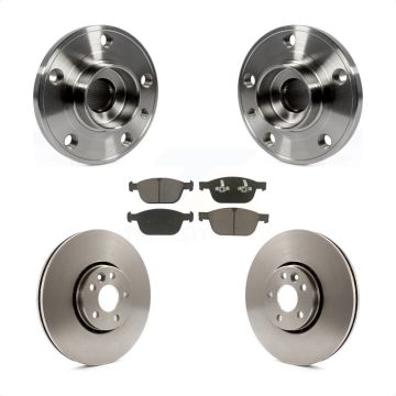 Front Hub Bearing Assembly Disc Brake Rotor And Ceramic Pads Kit For 2010-2015 Volvo XC60 KBB-122272